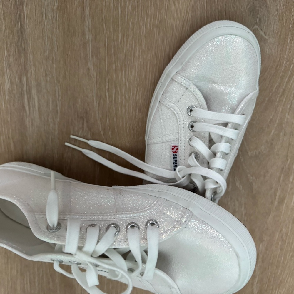 Superga Shimmering White Sneakers